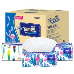 Tempo 得宝 抽纸 Mini系列18包*4层80抽 面巾纸餐巾纸巾 天然无香(整箱销售) 春夏时尚