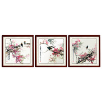 尚得堂 子恒《梅花》85x85cm*3 宣纸 实木框