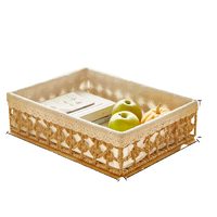 腾裕 藤编收纳篮 38*28*10cm 卡其色