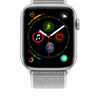 Apple 苹果 Watch Series 4 智能手表 44mm GPS+蜂窝网络版 银色铝金属表壳 海贝色回环式运动表带