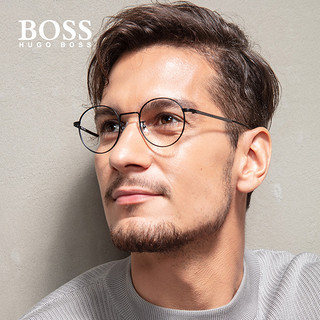HUGO BOSS眼镜架男士圆框钛合金复古轻巧时尚镜框近视眼镜0993