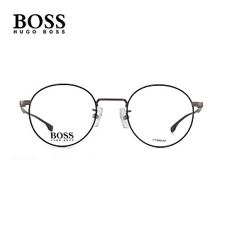 HUGO BOSS眼镜架男士圆框钛合金复古轻巧时尚镜框近视眼镜0993