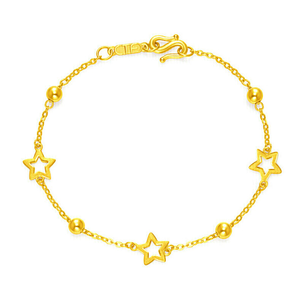 chow tai fook 周大福 eof186 星星足金手链 16.25cm 3.8g