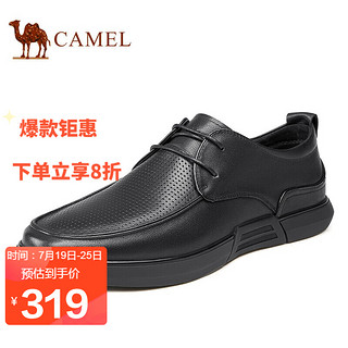 CAMEL 骆驼 商务休闲鞋正装英伦一脚蹬休闲男皮鞋 A112177020 黑色 41