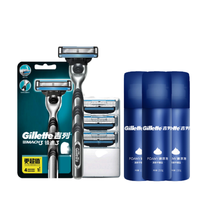 Gillette 吉列 锋速3经典手动剃须刀套装 (1刀架+3刀头+蓝罐剃须泡清新柠檬型210g*3)