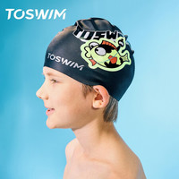拓胜(TOSWIM) 泳帽儿童泳帽男女童印花硅胶游泳帽不勒头糖果海洋