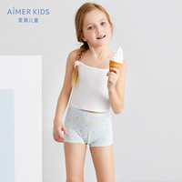 Aimer Kids爱慕儿童天使小裤MODAL印花冰淇淋中腰平角裤AK1234673绿色印花100