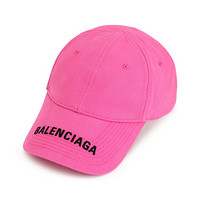 巴黎世家 BALENCIAGA 女士帽檐logo徽标刺绣棉质鸭舌帽 541400 310B2 5960 粉色