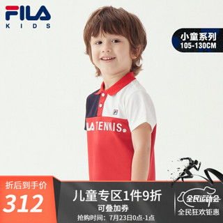 FILA KIDS斐乐童装男童t恤2021夏季新款儿童小童POLO衫潮 RD红-RD 130cm