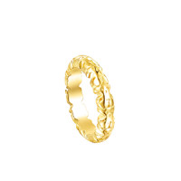 TOUS 桃丝熊 Straight XL系列 012725520 女士圆形925银戒指 12号 金色