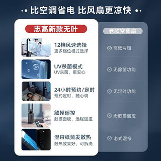 志高（CHIGO）无叶风扇空调扇电风扇水冷 遥控塔扇 杀菌落地扇循环扇 水冷冰晶+智能遥控+直流变频