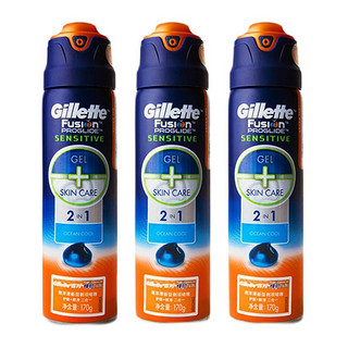 Gillette 吉列 男士锋隐致顺海洋清新型剃须啫喱 170g*3