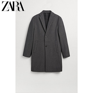 ZARA男装 舒适版型布料呢中长款大衣外套 05070350802 灰色 XS (175/84A)