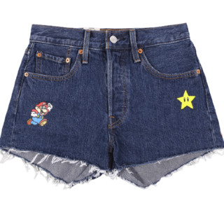 Levi's 李维斯 X SUPER MARIO 女士牛仔短裤 56327-0069 牛仔色 24