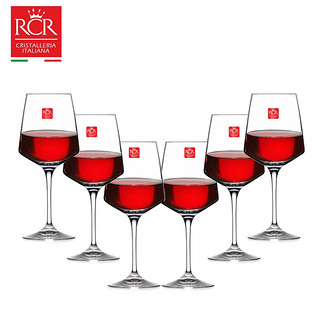 京东PLUS会员：RCR 意大利进口无铅水晶玻璃晶质高脚杯红酒白葡萄酒466ml酒杯6只装