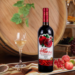 阿塞拜疆进口红石榴酒半甜红酒餐酒低度果酒单支12度750ml单瓶装