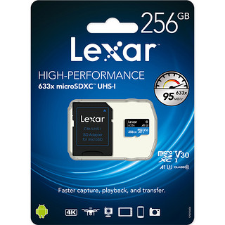 Lexar 雷克沙 633X Micro-SD存储卡 256GB（UHS-I、V30、U3、A1）