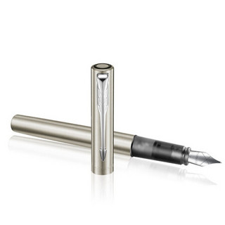 PARKER 派克 钢笔 威雅XL系列 入门款 钢杆白夹 F尖 单支装