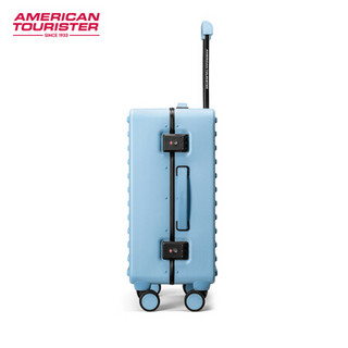 美旅 方糖箱行李箱男女旅行箱登机箱铝框拉杆箱20英寸商务万向轮密码箱子ND3天空蓝