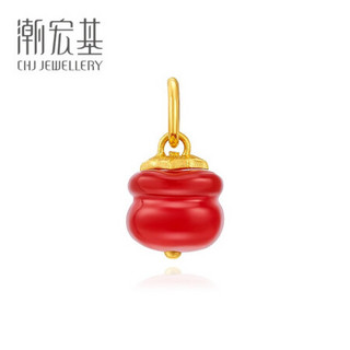 潮宏基 CHJ JEWELLERY 好事发生柿来运转 足金黄金转运珠吊坠女款定价 XPG33900058 吉柿