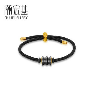 潮宏基 CHJ JEWELLERY 墨玉 和田玉金镶玉足金黄金转运珠定价 SCG32800014