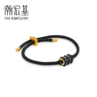 潮宏基 CHJ JEWELLERY 墨玉 和田玉金镶玉足金黄金转运珠定价 SCG32800014