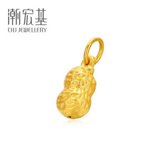 潮宏基 CHJ JEWELLERY 好事发生柿来运转 足金黄金转运珠吊坠女款定价 XPG30015952 花生