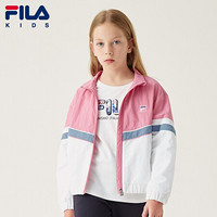 FILA 斐乐童装女童梭织外套2021秋季新款儿童中大童防风洋气冲锋衣 雾虹-PK 165cm