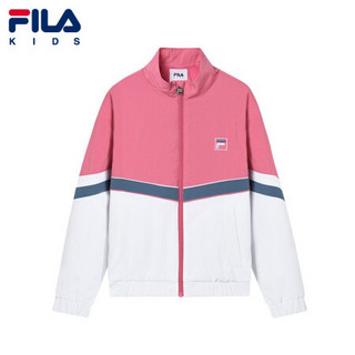 FILA 斐乐童装女童梭织外套2021秋季新款儿童中大童防风洋气冲锋衣 雾虹-PK 130cm