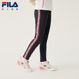 FILA 斐乐童装女童针织长裤2021秋季新款运动儿童时尚休闲洋气裤子 传奇蓝-NV 140cm