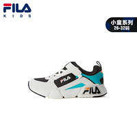 FILA 斐乐童鞋男童运动鞋2021春秋季新款女童儿童网鞋小童复古跑鞋 黑色/玉石绿-BG 31码/内长19.5cm