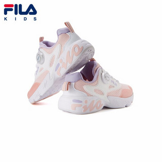 FILA KIDS斐乐童鞋男童跑步鞋2021秋季儿童网面运动鞋中大童网鞋 嫩玫粉/斐乐白-PK-女 37码/内长23.5cm