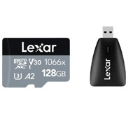Lexar 雷克沙 TF1066X Micro-SD存储卡 128GB（V30、U3、A2）+高速2合一读卡器