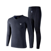 PLAYBOY 花花公子 男士中老年保暖内衣套装 D8791 藏青 L