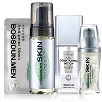 BOSSDUN.MEN 波斯顿 男士茶爽护肤套装 (洁面泡150g+油脂调护液80ml+祛印精华30ml)