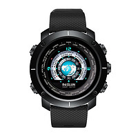 BOZLUN 博之轮 W30 智能手表 45.5mm 黑色 皮革表带 黑色（心率）
