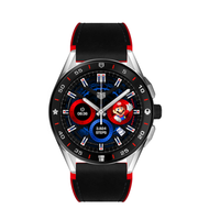 泰格豪雅 TAG HEUER CONNECTED智能腕表超级马力欧联名款腕表 精钢表壳 - 黑色和红色表带 SBG8A13.EB0238