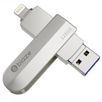 Biaze 毕亚兹 USB 3.0 U盘 银色 128GB USB/苹果lightning接口双口
