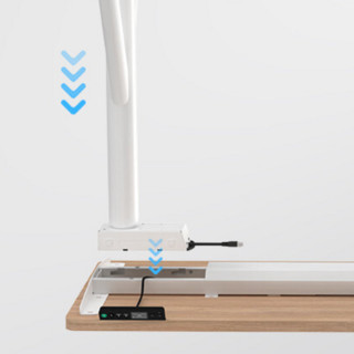 9am Robin系列 升降电脑桌 橡木色+珍珠白 1400*650mm 两节桌腿款