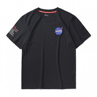 春夏新品 中性款运动短袖 NASA透气速干棉T恤 3XL 墨黑