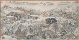 仟象映画 柴一茗 山水风景装饰画《太平广记之五》240x120cm 油画布 金属画框