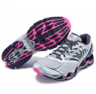 Mizuno 美津浓 Wave Prophecy 8 女子跑鞋 J1GD190053 水泥灰/深紫/深灰  36.5