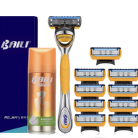 BAILI 百利 BR515L 剃须套装 (君悦五层弹性感应手动剃须刀1刀架+9刀头+清爽型刮胡泡100g)