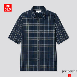 UNIQLO 优衣库 440346 男装泡泡纱格子衬衫