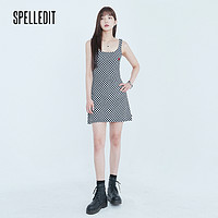 SPE LLEDIT2021夏季新款格纹修身连衣裙韩版学院风格子连衣裙女