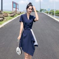 JEANSWEST 真维斯 JY-02-242758-347DQ 女款V领收腰不规则下摆连衣裙