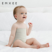 EMXEE 嫚熙 婴儿护肚子肚围肚兜 绿条+棕条17*17cm