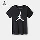 NIKE 耐克 Nike Air Jordan）童装男童短袖T恤夏季AJ儿童短袖JD2012023PS-002正黑色110（5）