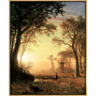 弘舍 阿尔伯特・比尔史伯特 风景油画《森林之光》成品尺寸80x65cm 油画布 闪耀金