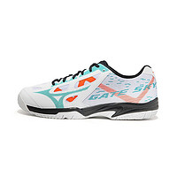 Mizuno 美津浓 Gate Sky Plus 中性羽毛球鞋 71GA204034 白色/蓝色/橙色 42.5